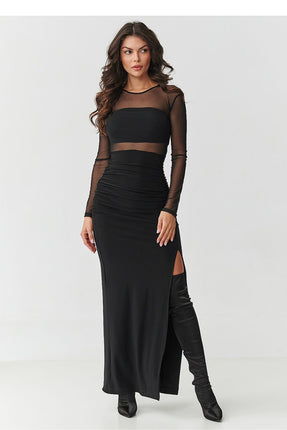 Long dress model 218306 Makadamia