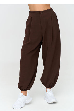 Harem trousers model 231996 Makadamia