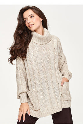 Turtleneck model 232052 Makadamia