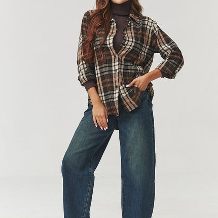  Long sleeve shirt model 219733 Makadamia 