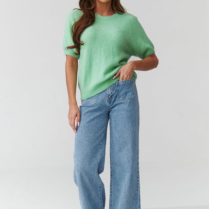  Short sleeve sweater model 224078 Makadamia 