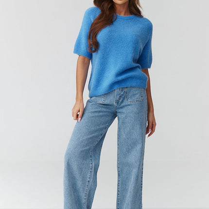  Short sleeve sweater model 224083 Makadamia 