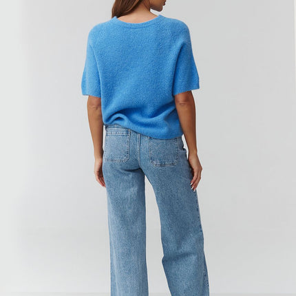  Short sleeve sweater model 224083 Makadamia 