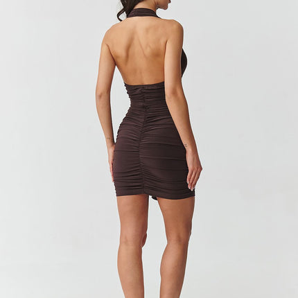  Short dress model 228319 Makadamia 