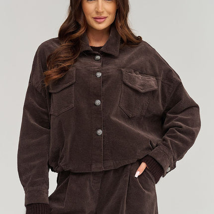  Corduroy jacket model 232013 Makadamia 