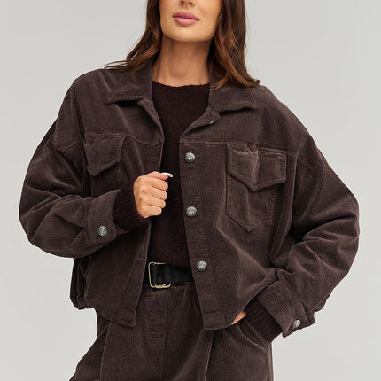  Corduroy jacket model 232013 Makadamia 