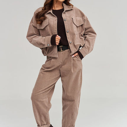  corduroy trousers model 232015 Makadamia 