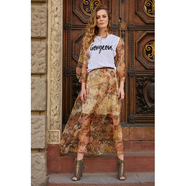  Long skirt model 145581 Makadamia 