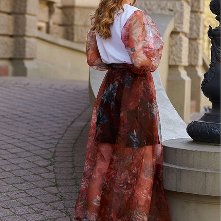  Long skirt model 145582 Makadamia 